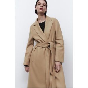 Zara Italian (Manteco) Wool Coat in Camel